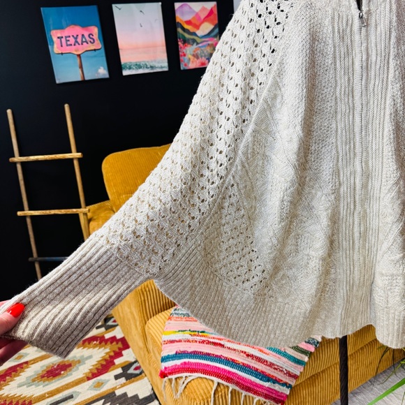 Maurices Cream Cable Knit Zip-Up Sweater - Picture 3 of 6